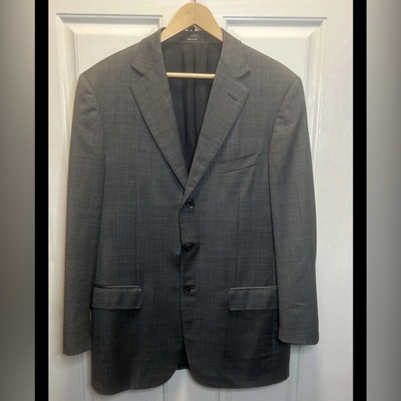 Ermenegildo Zegna Trofeo Gray Wool Blazer Jacket Men’s 42R Italian EUC